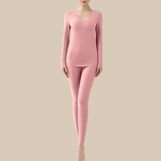 Conjuntos de ropa interior térmica para mujer, traje grueso y cálido para mantener el calor en invierno, ropa interior térmica para mujer, tops de poliéster para mujer