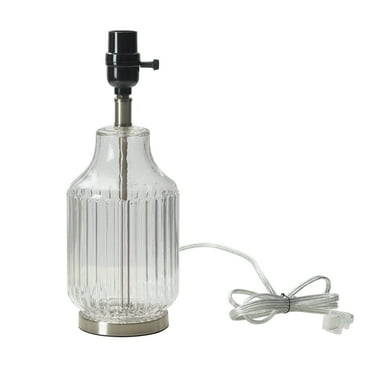 Better Homes & Gardens 13" Ribbed Glass Lamp Base, Clear