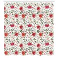 thumbnail image 3 of Ambesonne Watercolor Shower Curtain, Poinsettia Rowan, 69"Wx75"L, Vermilion Green Magenta, 3 of 3