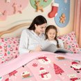 thumbnail image 5 of Manfei Vintage Christmas Santa Claus 7-Piece Twin Bedding,Western Xmas Festive Bedding Comforter Set,Pink Reversible, 5 of 7