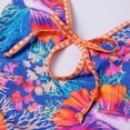 thumbnail image 6 of Girls Tankini Swimsuit Color Blocked Bikini Piece Spaghetti Strap Vacation Top for Women,Purple,S, 6 of 7