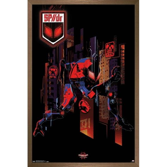 Marvel Spider-Man - Into The Spider-Verse - Sp//Dr Wall Poster, 14.725" x 22.375", Framed