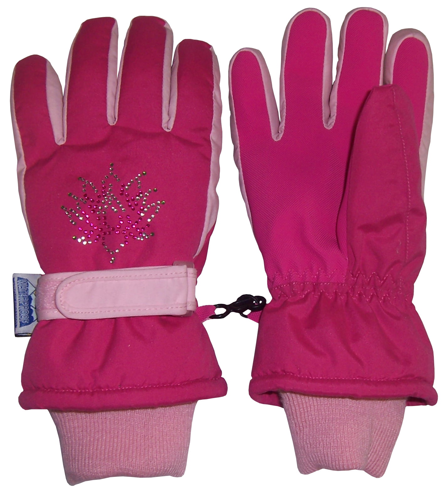 Women 3M Thinsulate Lined Waterproof Snowboard Ski Gloves Pink Green L 