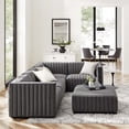thumbnail image 3 of Conjure Channel Tufted Performance Velvet 5-Piece Sectional, 3 of 6