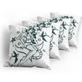 thumbnail image 5 of Ambesonne Anchor Throw Pillow Cover 4 Pack, Pin-up Girl Sailor Suit, 18", Teal and White, 5 of 7