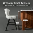 thumbnail image 6 of Genpo Bar Stools Set of 6, 26 Inch Barstools with Metal Legs, White Leather Farmhouse Swivel Counter Height Bar Stool for Kitchen, Dining, Bar, 6 of 10