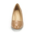 thumbnail image 4 of Dream Pairs Women's Mid Wedge Heel Pump Shoes Debbie color NUDE/PU size 9, 4 of 6