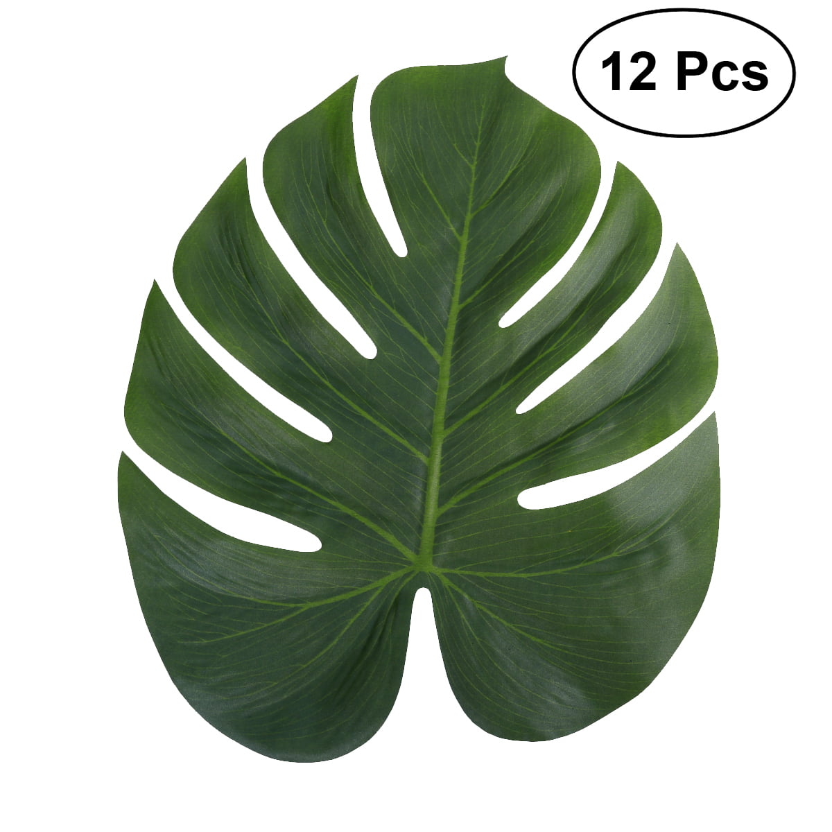 12Ps Tropical Hawaiian Artificial Palm Leaves Jungle Foliage Luau Party Decor UK 