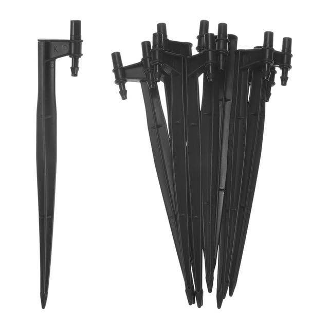 Uxcell Paquete de 10 Estacas de Soporte para Riego por Goteo, 200x32mm para Tubos de Goteo de 2/7 Pulgadas, Estacas de Manguera de Goteo de Plástico