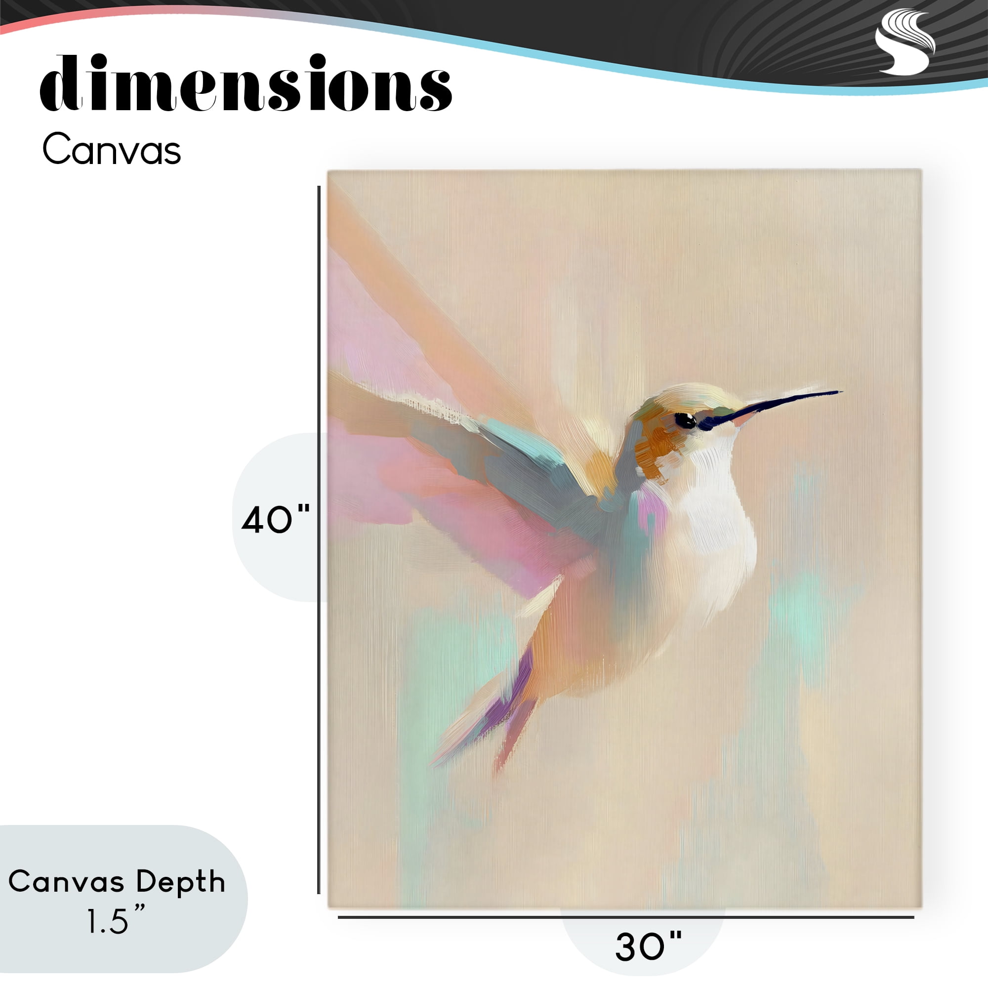 Stupell Industries Pastel Hummingbird in Flight Canvas Wall Art, design by The Prints Vibe