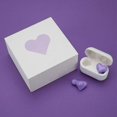 thumbnail image 4 of Heart Shaped Wireless Earbuds HIFI Stereo Sound Waterproof Bluetooth 5.3 Headphone with Charging Case for Girls Women Purple, 4 of 4