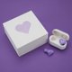 thumbnail image 4 of Heart Shaped Wireless Earbuds HIFI Stereo Sound Waterproof Bluetooth 5.3 Headphone with Charging Case for Girls Women Purple, 4 of 4