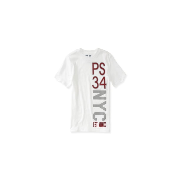 Camiseta gráfica Aeropostale Boys 34 NYC, blanca, XL (14)