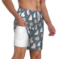 thumbnail image 3 of Balery Cute Rabbit Mens Swim Trunks Swim Shorts for Men Quick Dry Inseam Beach Shorts with Compression Liner Pocket-X-Large, 3 of 9
