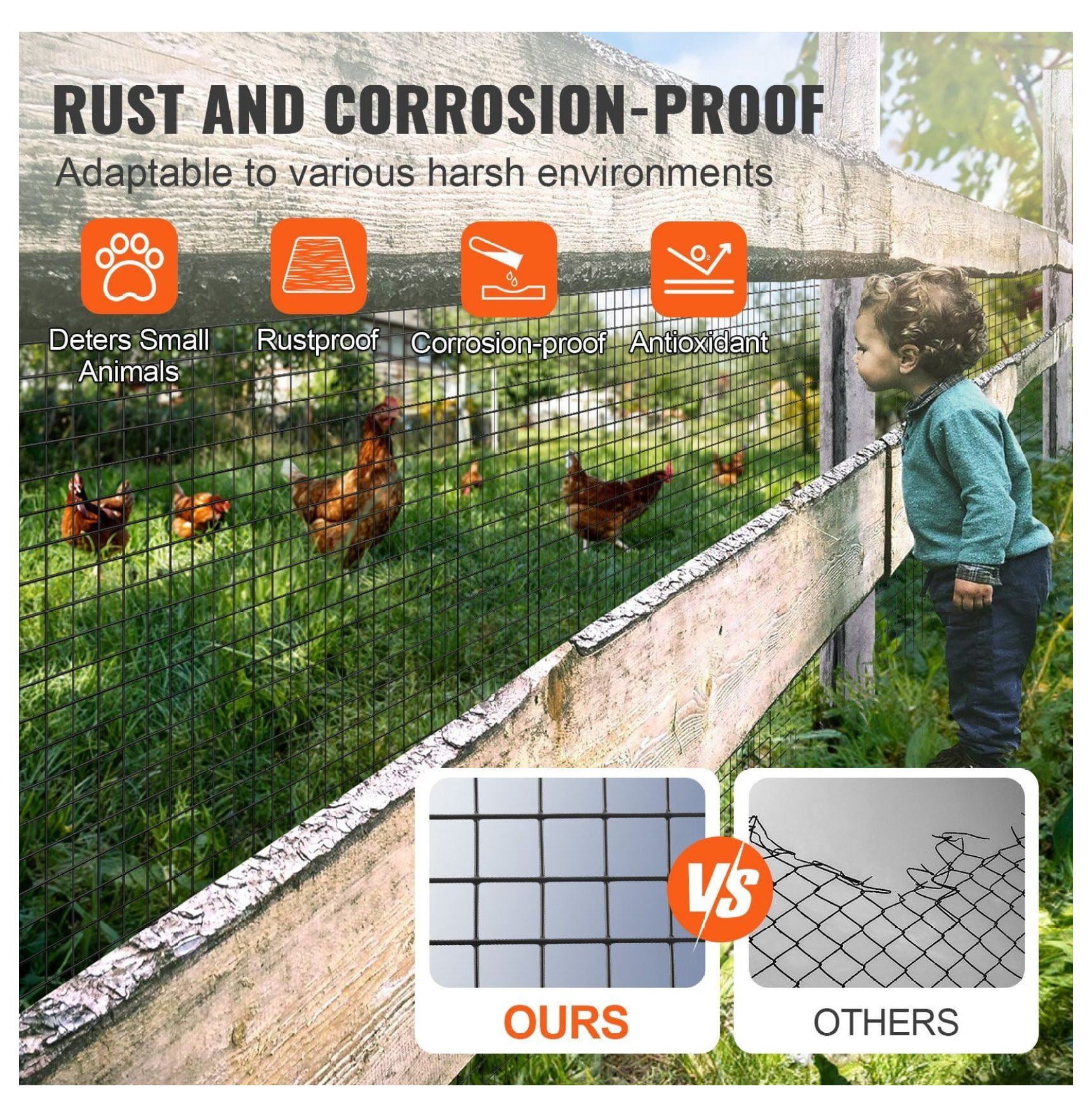 Hardware Cloth 24"x100' - 19 Gauge Galvanized Wire Mesh - Chicken Wire Fence Roll - Vinyl Coated Welded Wire for Chicken Coop, Rabbit Fencing & Garden Protection