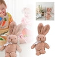 thumbnail image 2 of Lavender Easter Bunny Plush - Purple Fluffy Rabbit Stuffed Animal With Satin Bow For Easter & Birthday Gifts(Brown-9.8In)#4609, 2 of 6
