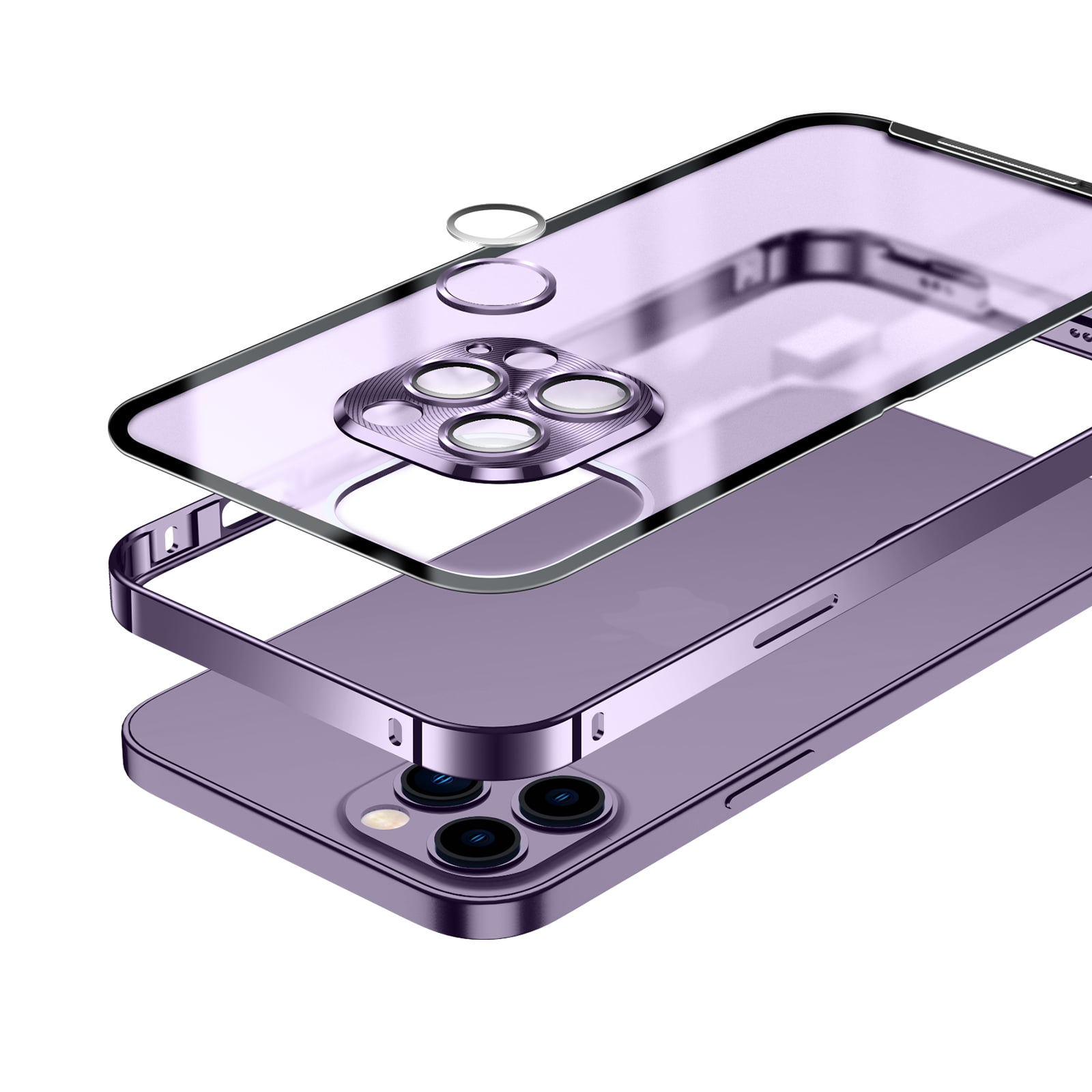 TECH CIRCLE Magnetic Case for iPhone 14 Plus 6.7 inch,Luxury Metal Clear Glossy Camera Lens Protective Magsafe Heave Duty Shockproof Hybrid Rugged Slim Fit Back Cover.For iPhone 14 Plus,Blue