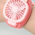 thumbnail image 6 of Qocolhg Watch Fan USB Rechargeable Fan with Comfortable Wrist Strap Portable Mini Fan Watch Built in Colorful LED Change Light, Outdoor Handheld Small Fan Gift for Kids, Pink, Summer Clearance, 6 of 6