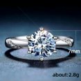 thumbnail image 4 of 7*7mm Round AAA Cz Band 6-claw Ring Gift Women's 925 Silver Wedding Ring Sz 6-10, 4 of 5