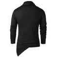 thumbnail image 4 of Shirts for Men Winter Vintage Asymmetric Pile Heap Collar Solid Long Sleeve Tops Shirt, 4 of 4