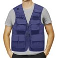 thumbnail image 1 of SURJDE Mens Jacket Field Pofessional Emergency Field Fishing Multi Pocket Vest (b-Blue, M), 1 of 3