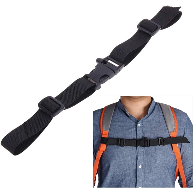 GOGHOST Sangles de Sternum pour Sacs à Dos Lot de 1, Sangle de Poitrine Réglable avec Sifflet d'Urgence et Boucle, Noir