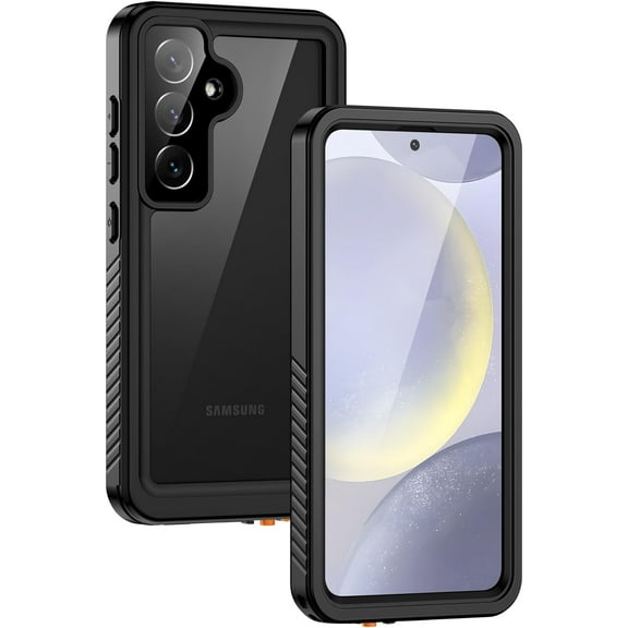 for Samsung Galaxy S24 Case, IP68 Waterproof Dustproof, Built-in Screen Protector, Rugged Full Body Shockproof Protective Cover for Galaxy S24 5G 6.2 Inch, Black/Clear