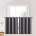 thumbnail image 1 of shiyou-Blackout Window Valance Panel - Light Reducing Curtian Tier for Half Window/Bunk Bed/Kitchen (W52 Inch x L24 Inch + 1.2 Inch Header, 1 Panel, Grey), 1 of 4