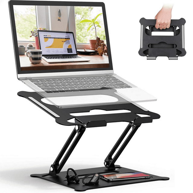 Support d'Ordinateur Portable Ajustable, Support Ergonomique Portable pour Ordinateur avec Évent Thermique pour Rehausser l'Ordinateur Portable, Support d'Ordinateur Portable Robuste Compatible
