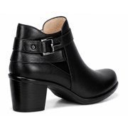 Naturalizer Womens Ella Side Zip Bootie Black Leather 6.5M
