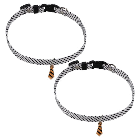 GAXIRE 2Pcs Adjustable Dog Collar Polyester Soft Pet Collar for Puppies and Kittens with Multicolor Patterns