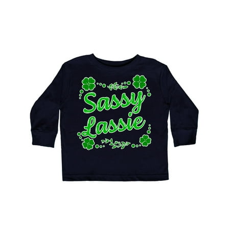 

Inktastic Sassy Lassy with Green 4 Leaf Clovers Gift Toddler Boy or Toddler Girl Long Sleeve T-Shirt