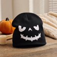 thumbnail image 6 of 22IN Halloween Pumpkin Knit Hat, Jack‑O‑Lantern Skull Cap, Warm Fall Winter Costume Accessory for Men Women Halloween Party &Daily Wear,I, 6 of 7