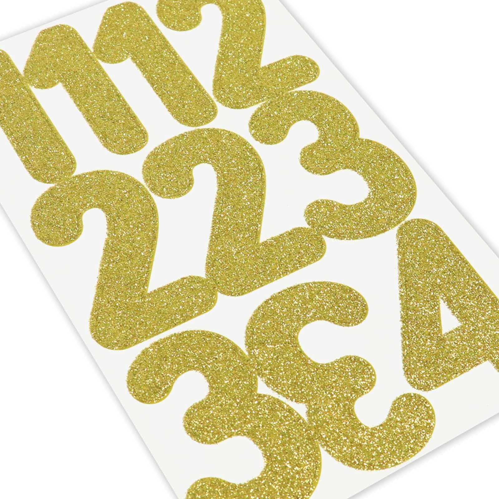 Recollections Gold Glitter Rounded Number Stickers, 12 Pack