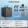 thumbnail image 5 of Ecojoy Aquarium Water Chiller 75GAL 1/3HP Fish Tank Chiller, 300L Cooling System with Quiet Design Compressor Refrigeration, 5 of 10