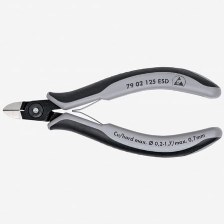 UPC: 0843221013691 | knipex tools – precision electronics diagonal cutters  esd (7902125esd)