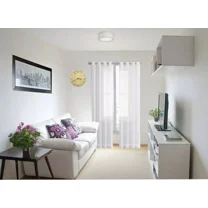 2 PANEL MIRA SOLID WHITE SEMI SHEER WINDOW FAUX SILK ANTIQUE BRONZE GROMMETS CURTAIN DRAPES 55 WIDE X 108" LENGTH