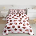 thumbnail image 2 of Manfei Pink Bowtie Ribbon Bedding Comforter Set,Rugby Sport Game Twin Comforter Sets,Boys Football Lovers Bedding Set For Boy Girl,Microfiber Bedroom Decor Reversible,2-Piece, 2 of 8