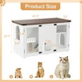 thumbnail image 6 of FFZ 47.25" Large Cat Litter Box Enclosure LED Light Hidden Furniture House Stairs Scratching Post, 6 of 8