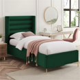 thumbnail image 2 of Posh Living Kaeson Upholstered Velvet & Wood Full Platform Bed in Green, 2 of 8