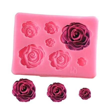 Chocolate Flour - KABOER 2 PCS 3D Rose Flower Cake Decoration Silicone Molds DIY Handmade Soap Chocolate Fondant Baking Tools