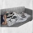 thumbnail image 5 of Stay Weird Soft Flannel Fleece Blanket, Monochrome Cursive Sincere Lettering Written by Hand Illustration, Cozy Plush for Indoor and Outdoor Use, 60" x 80", Charcoal Grey and White, by Ambesonne, 5 of 5