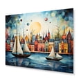 thumbnail image 2 of Designart "Boat curious Sailings II" Cityscapes Metal Wall Art, 2 of 5