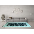 thumbnail image 3 of Ahgly Company Indoor Round Oriental Light Blue Industrial Area Rugs, 8' Round, 3 of 4