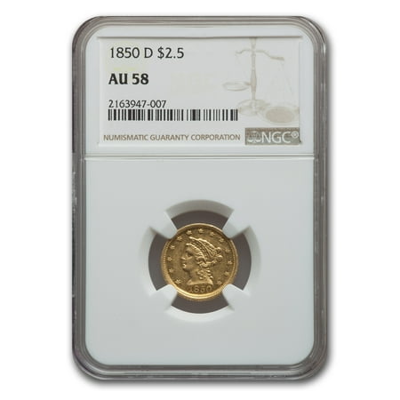 1850-D $2.50 Liberty Gold Quarter Eagle AU-58 NGC