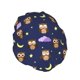 thumbnail image 2 of Cartoon Owl Pattern Shower Cap For Women Girls Adjustable Double Layers Bathing Shower Hat Hair Protector For All Long Hair Lengths, 2 of 5