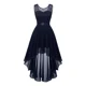 thumbnail image 2 of Vestido Corto Mangas Mujer, Mini Vestido Elegante Color Liso, 2 of 5