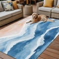 thumbnail image 2 of Fsddascl Blue Coastal Beach Outdoor Rug for Patio/Deck/Porch, Non-Slip Large Area Rug 4 x 6 Ft, Modern Oil Painting Nautical Indoor Outdoor Rugs Washable Area Rugs, Reversible Camping Rug Carpet, 2 of 5