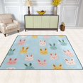 thumbnail image 2 of Yayeee Area Rugs for Living Room 6.7'x4.8' Non Slip Washable Bedroom Floor Carpet, Cute Rabbits, 2 of 5