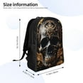 thumbnail image 2 of Defioc Gold Pattern Black Skull Print Backpack -Travel,or Work Bookbag Daypacks with 15-Inch Laptop Sleeve and Dual Water Bottle Pockets, 2 of 6